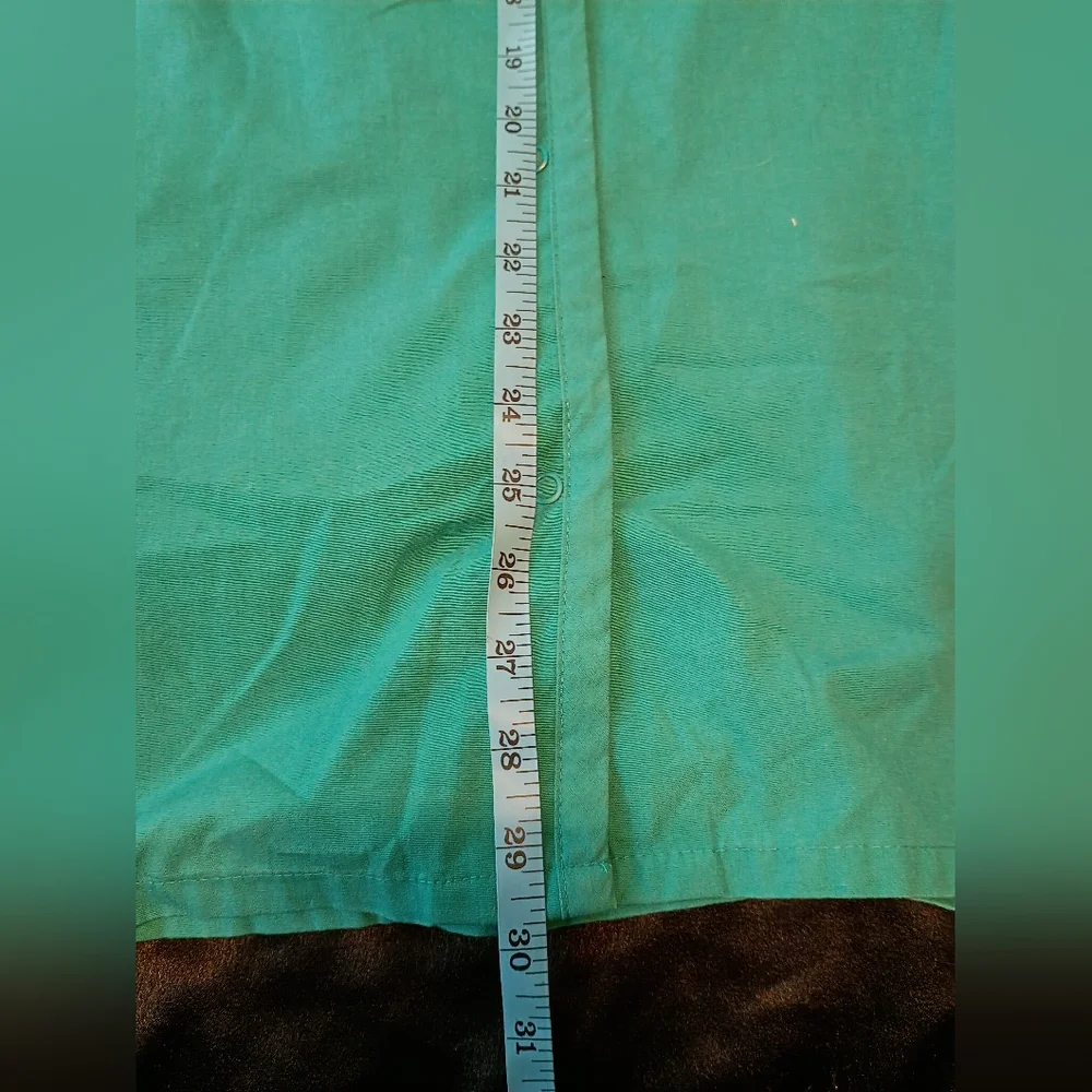 Barco Teal Scrub Jacket Women XL Snap Front Warm Up Medical Uniform Top - Picture 8 of 10